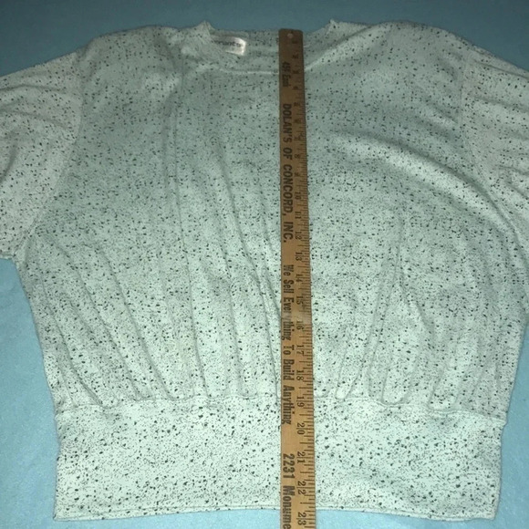 CURRANTS by Jeri-Jo minty blue with black, grey speckles, dolman sleeves size M - Picture 6 of 9